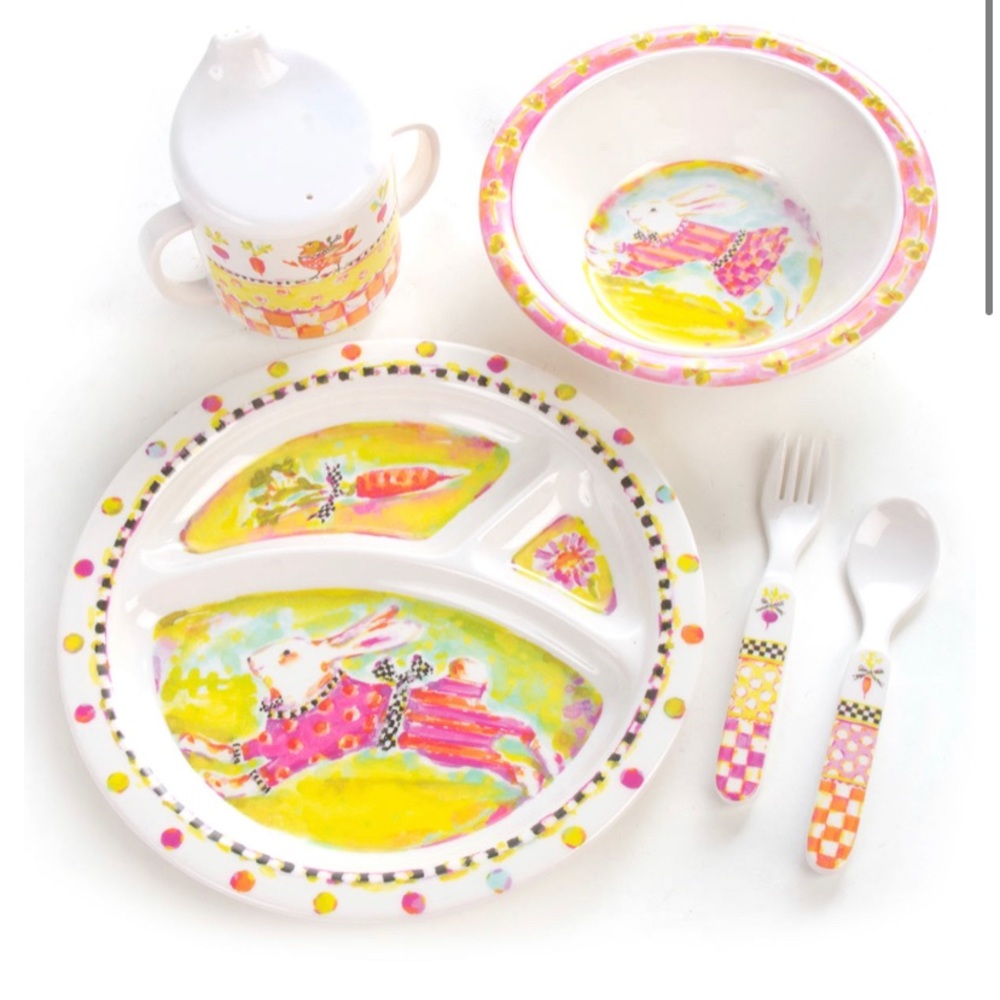 McKenzie child’s bunnywear dinnerware set- NEW